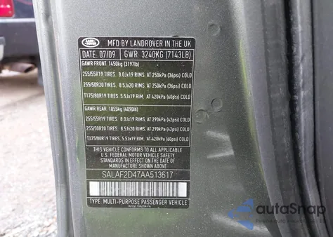 2010 Land Rover Lr4 Hse из США, поврежденный, VIN SALAF2D47AA513617